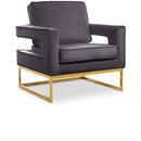  Manufacturer Color_Grey -- Noah Grey Velvet Upholstered Accent Chair IMAGE 1