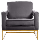  Manufacturer Color_Grey -- Noah Grey Velvet Upholstered Accent Chair IMAGE 3