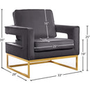  Manufacturer Color_Grey -- Noah Grey Velvet Upholstered Accent Chair IMAGE 7