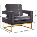 Meridian Noah Grey Velvet Accent Chair IMAGE 7