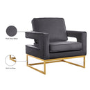  Manufacturer Color_Grey -- Noah Grey Velvet Upholstered Accent Chair IMAGE 8