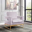  Manufacturer Color_Pink -- Noah Pink Velvet Upholstered Accent Chair IMAGE 2