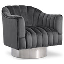  Manufacturer Color_Grey -- Meridian Farrah Swivel Fabric Accent Chair IMAGE 1