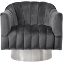  Manufacturer Color_Grey -- Meridian Farrah Swivel Fabric Accent Chair IMAGE 4