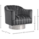  Manufacturer Color_Grey -- Meridian Farrah Swivel Fabric Accent Chair IMAGE 5