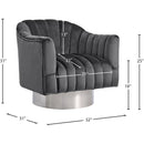 Meridian Farrah Grey Velvet Accent Chair IMAGE 5