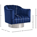  Manufacturer Color_Navy -- Farrah Navy Velvet Upholstered Swivel Accent Chair IMAGE 5