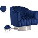  Manufacturer Color_Navy -- Farrah Navy Velvet Upholstered Swivel Accent Chair IMAGE 6