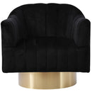  Manufacturer Color_Black -- Meridian Farrah Swivel Fabric Accent Chair IMAGE 4