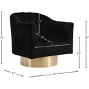  Manufacturer Color_Black -- Meridian Farrah Swivel Fabric Accent Chair IMAGE 5