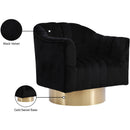 Meridian Farrah Black Velvet Accent Chair IMAGE 6
