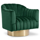  Manufacturer Color_Green -- Farrah Green Velvet Upholstered Swivel Accent Chair IMAGE 1