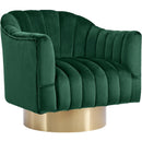 Meridian Farrah Swivel Fabric Accent Chair 520Green IMAGE 1