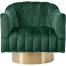  Manufacturer Color_Green -- Farrah Green Velvet Upholstered Swivel Accent Chair IMAGE 4