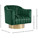  Manufacturer Color_Green -- Farrah Green Velvet Upholstered Swivel Accent Chair IMAGE 5