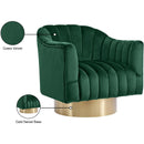  Manufacturer Color_Green -- Farrah Green Velvet Upholstered Swivel Accent Chair IMAGE 6