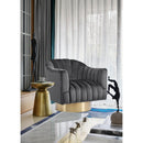  Manufacturer Color_Grey -- Farrah Grey Velvet Upholstered Swivel Accent Chair IMAGE 2