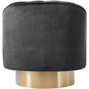  Manufacturer Color_Grey -- Farrah Grey Velvet Upholstered Swivel Accent Chair IMAGE 3