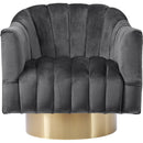  Manufacturer Color_Grey -- Farrah Grey Velvet Upholstered Swivel Accent Chair IMAGE 4