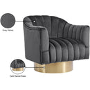 Meridian Farrah Grey Velvet Accent Chair IMAGE 6