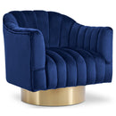  Manufacturer Color_Navy -- Farrah Navy Velvet Upholstered Swivel Accent Chair IMAGE 1