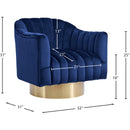  Manufacturer Color_Navy -- Farrah Navy Velvet Upholstered Swivel Accent Chair IMAGE 5