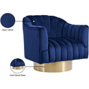  Manufacturer Color_Navy -- Farrah Navy Velvet Upholstered Swivel Accent Chair IMAGE 6