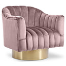  Manufacturer Color_Pink -- Farrah Pink Velvet Upholstered Swivel Accent Chair IMAGE 1