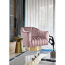  Manufacturer Color_Pink -- Farrah Pink Velvet Upholstered Swivel Accent Chair IMAGE 2