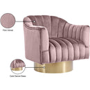  Manufacturer Color_Pink -- Farrah Pink Velvet Upholstered Swivel Accent Chair IMAGE 6