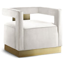  Manufacturer Color_Cream -- Armani Cream Velvet Upholstered Accent Chair IMAGE 1
