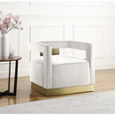  Manufacturer Color_Cream -- Armani Cream Velvet Upholstered Accent Chair IMAGE 2