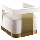  Manufacturer Color_Cream -- Armani Cream Velvet Upholstered Accent Chair IMAGE 3