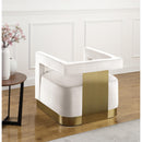  Manufacturer Color_Cream -- Armani Cream Velvet Upholstered Accent Chair IMAGE 4