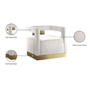  Manufacturer Color_Cream -- Armani Cream Velvet Upholstered Accent Chair IMAGE 8
