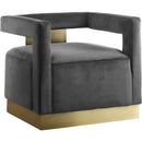 Meridian Armani Stationary Fabric Accent Chair 597Grey IMAGE 1