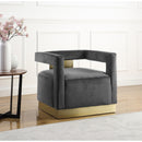  Manufacturer Color_Grey -- Armani Grey Velvet Upholstered Accent Chair IMAGE 2