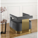  Manufacturer Color_Grey -- Armani Grey Velvet Upholstered Accent Chair IMAGE 4