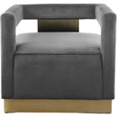  Manufacturer Color_Grey -- Armani Grey Velvet Upholstered Accent Chair IMAGE 5