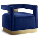  Manufacturer Color_Navy -- Armani Navy Velvet Upholstered Accent Chair IMAGE 1