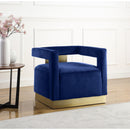  Manufacturer Color_Navy -- Armani Navy Velvet Upholstered Accent Chair IMAGE 2