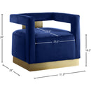  Manufacturer Color_Navy -- Armani Navy Velvet Upholstered Accent Chair IMAGE 7