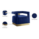  Manufacturer Color_Navy -- Armani Navy Velvet Upholstered Accent Chair IMAGE 8