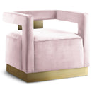  Manufacturer Color_Pink -- Armani Pink Velvet Upholstered Accent Chair IMAGE 1