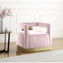  Manufacturer Color_Pink -- Armani Pink Velvet Upholstered Accent Chair IMAGE 2