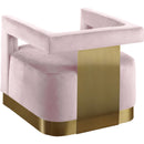  Manufacturer Color_Pink -- Armani Pink Velvet Upholstered Accent Chair IMAGE 3