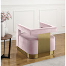  Manufacturer Color_Pink -- Armani Pink Velvet Upholstered Accent Chair IMAGE 4