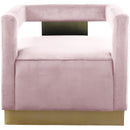  Manufacturer Color_Pink -- Armani Pink Velvet Upholstered Accent Chair IMAGE 5