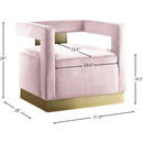  Manufacturer Color_Pink -- Armani Pink Velvet Upholstered Accent Chair IMAGE 7