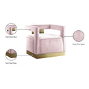  Manufacturer Color_Pink -- Armani Pink Velvet Upholstered Accent Chair IMAGE 8